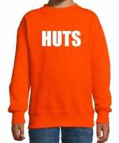 Huts fun sweater oranje voor kids