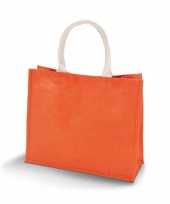 Jute strandtas oranje
