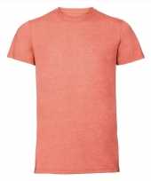 Koraal oranje heren t-shirts met ronde