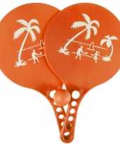 Kunststof beachball set oranje