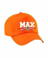 Max supporter pet met finish vlag en nederlandse kleuren oranje voor kinderen