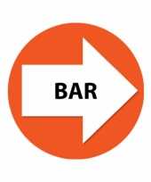 Oranje bewegwijzering stickers bar 4 st