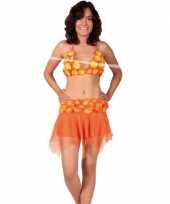 Oranje bikini top en rokje