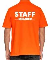 Oranje event staff meber polo shirt voor heren