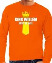 Oranje king willem lust ze wel sweater met kroontje koningsdag truien voor heren