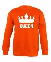 Oranje koningsdag queen trui jongens en meisjes