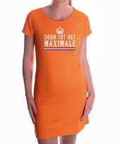 Oranje koningsdag support jurkje door tot het maximale voor dames