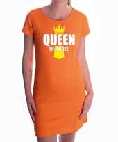 Oranje queen of booze jurk met kroontje koningsdag drank jurk voor dames