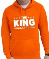 Oranje the king tekst hooded sweater voor heren