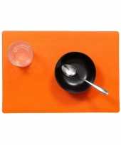 Stevige luxe tafel placemats plain oranje 30 x 43 cm