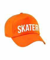 Stoere skater pet oranje voor meisjes en jongens