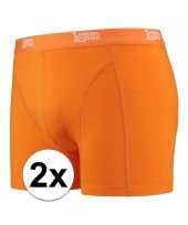 Stretch boxershorts fel oranje 2 x voor heren
