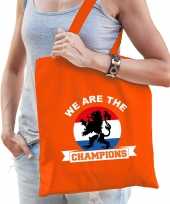 We are the champions supporter tas oranje voor dames en heren ek wk voetbal koningsdag