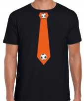 Zwart fan shirt kleding holland oranje voetbal stropdas ek wk voor heren